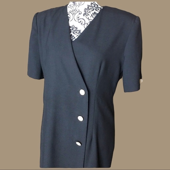 VINTAGE 60s Union Label dress sz M/L ILgwu black VTG faux wrap midi Henry Lee - Picture 3 of 11